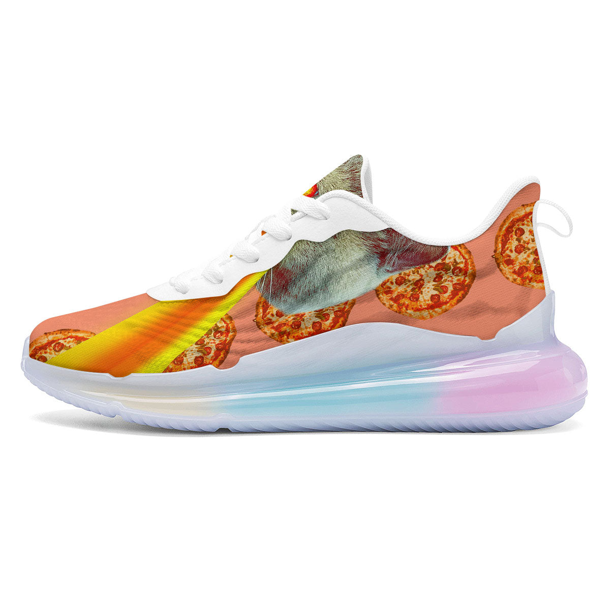 Pizza And Cat Print Running Sneakers-grizzshop