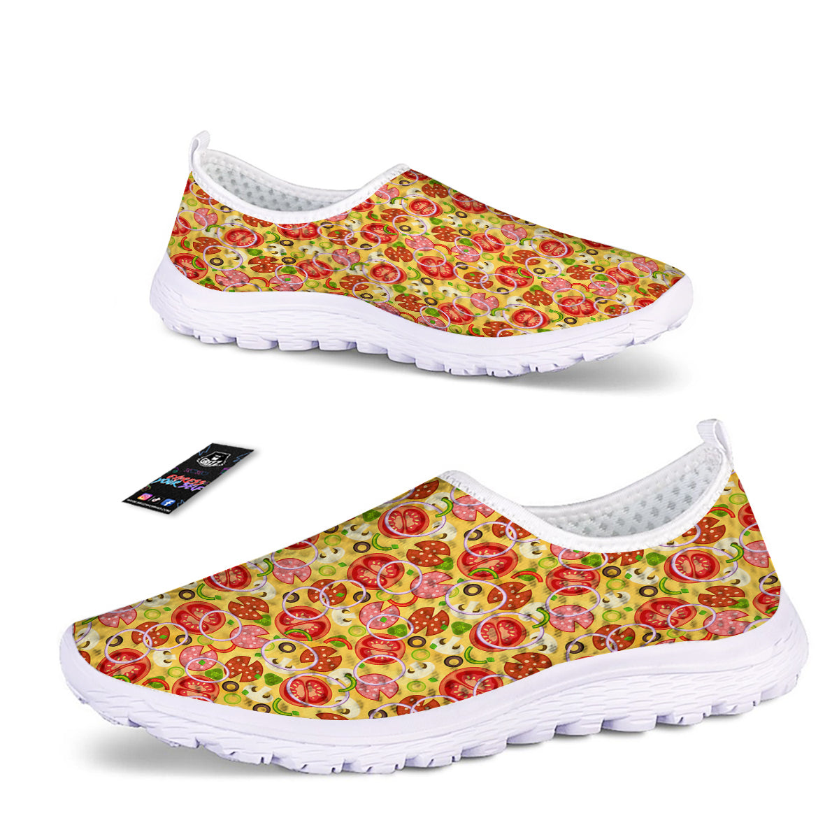 Pizza And Different Ingredients Print Pattern Nurse Shoes-grizzshop