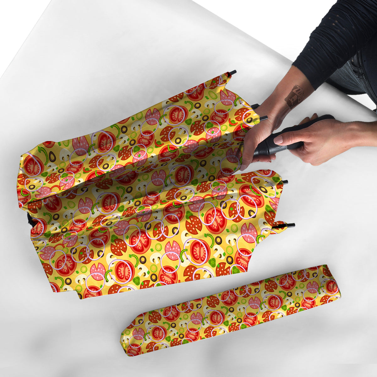 Pizza And Different Ingredients Print Pattern Umbrella-grizzshop