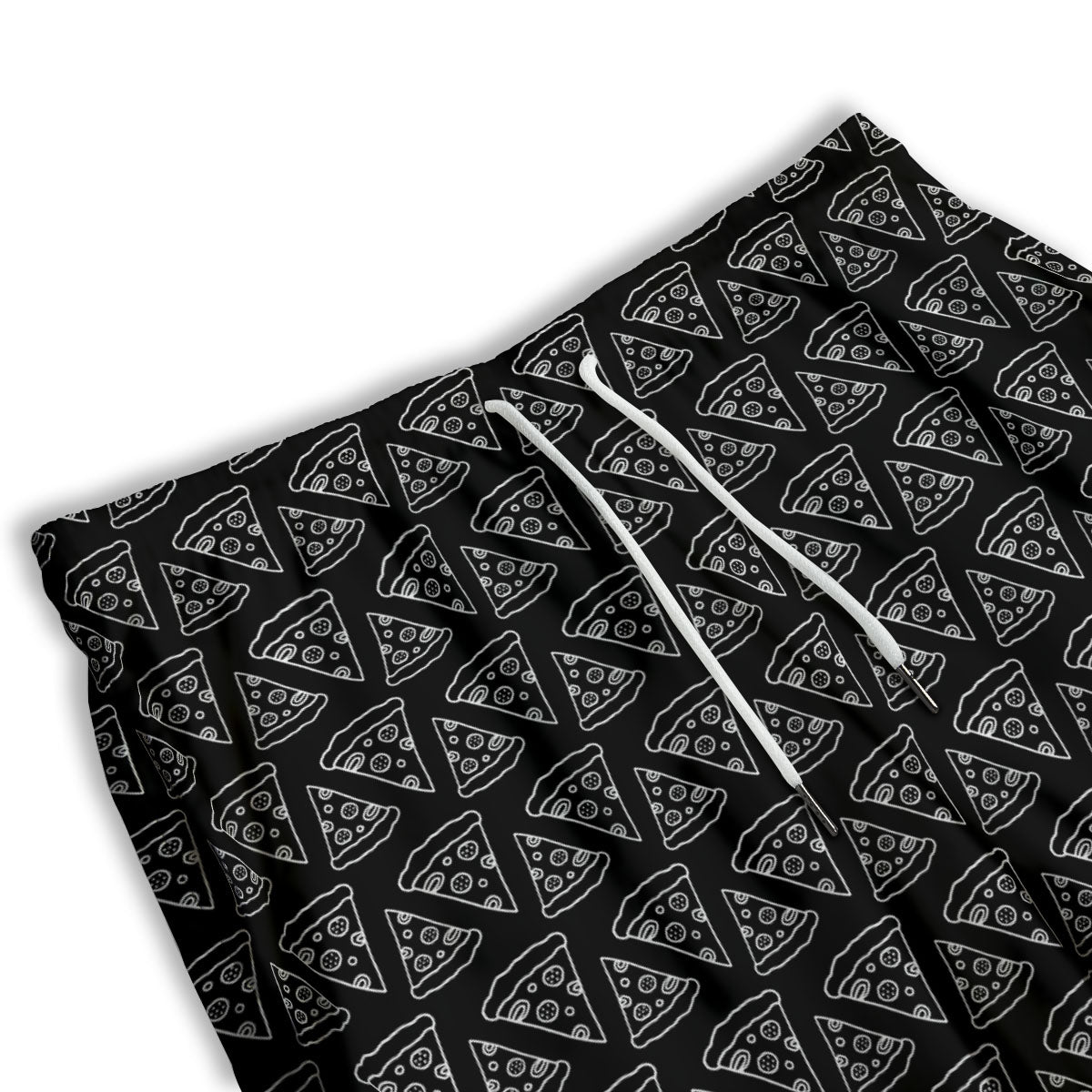 Pizza Black Print Pattern Men's Athletic Shorts
