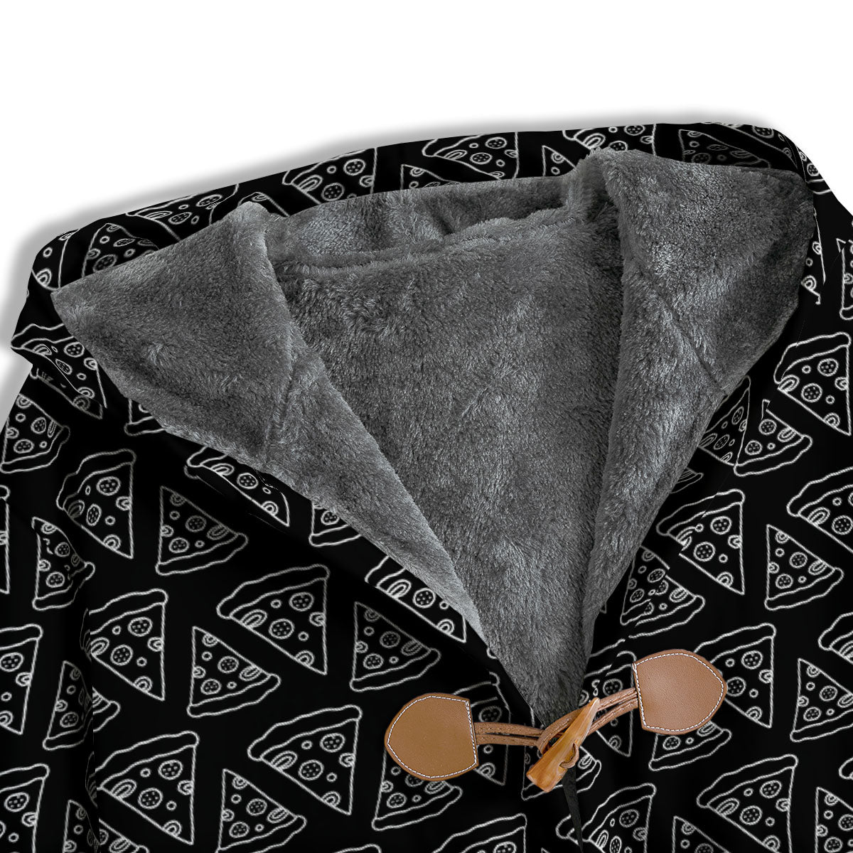Pizza Black Print Pattern Men's Windbreaker Jacket-grizzshop