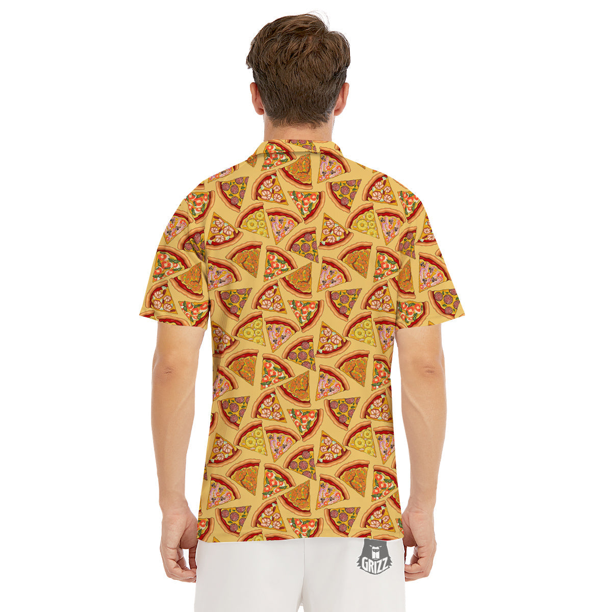Pizza Fast Food Print Pattern Men's Golf Shirts-grizzshop