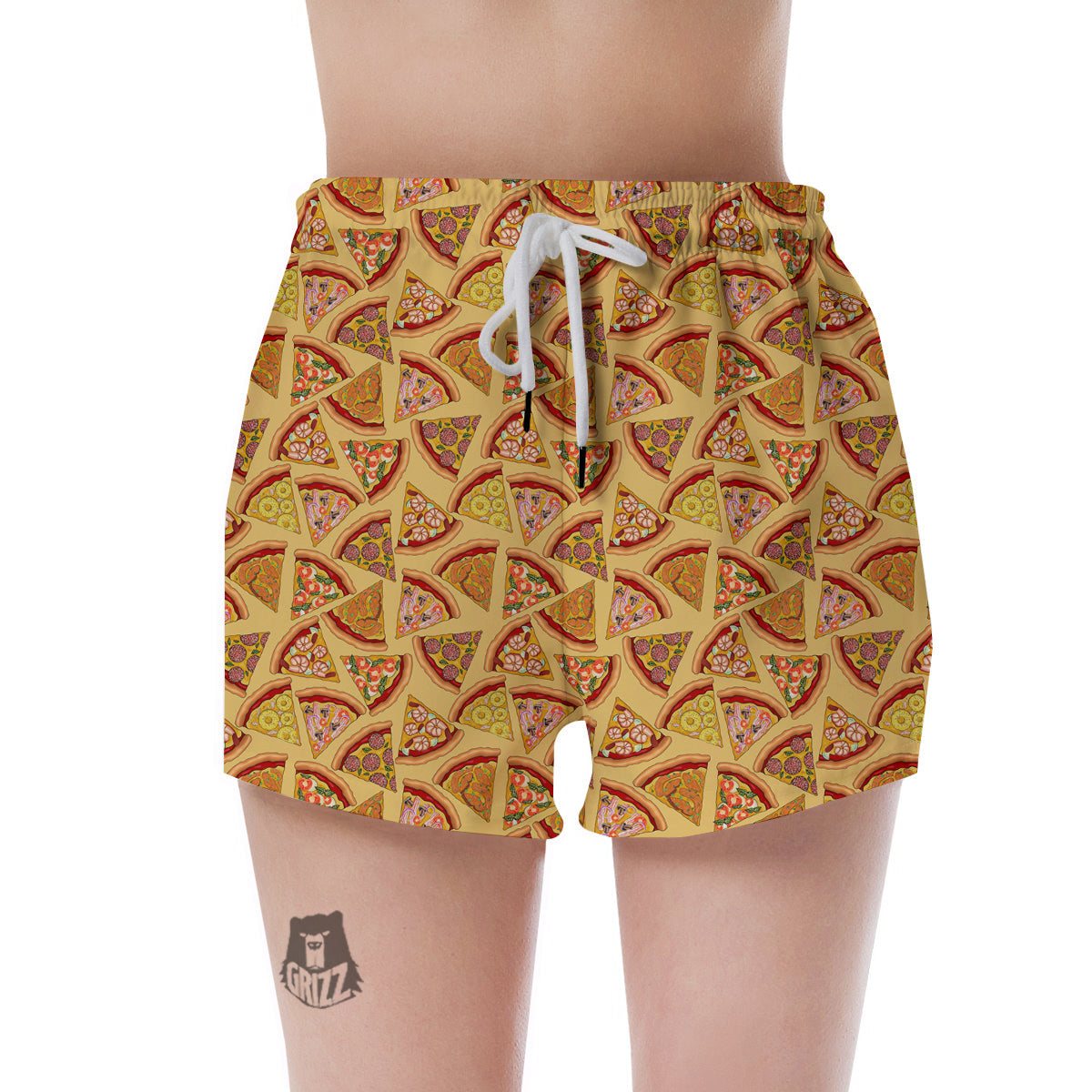 Pizza Fast Food Print Pattern Women's Shorts-grizzshop