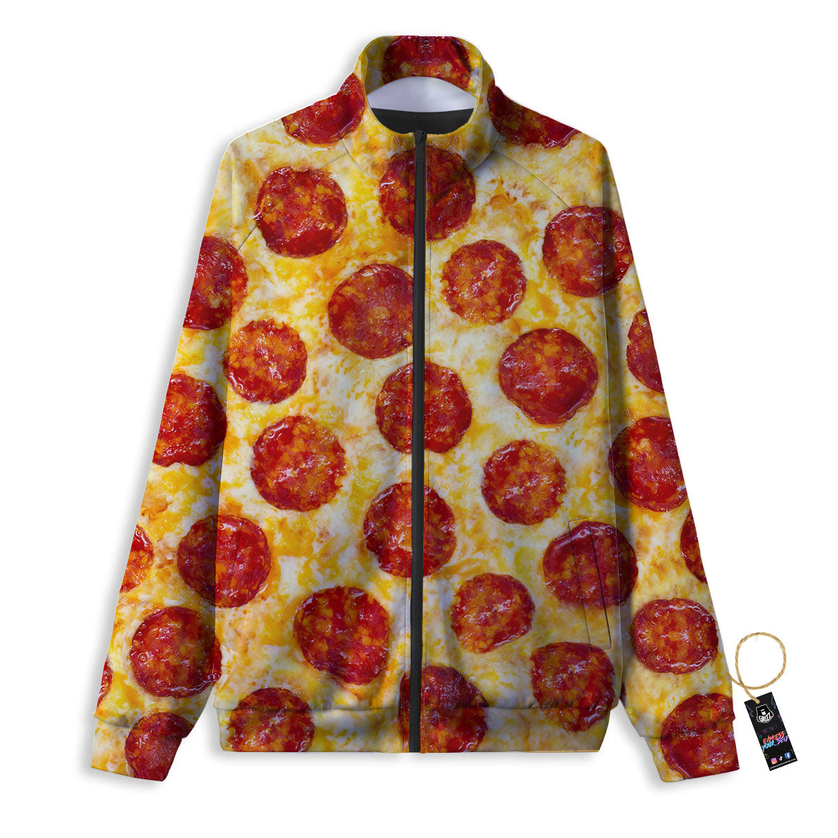 Pizza Pepperoni Print Track Jacket-grizzshop