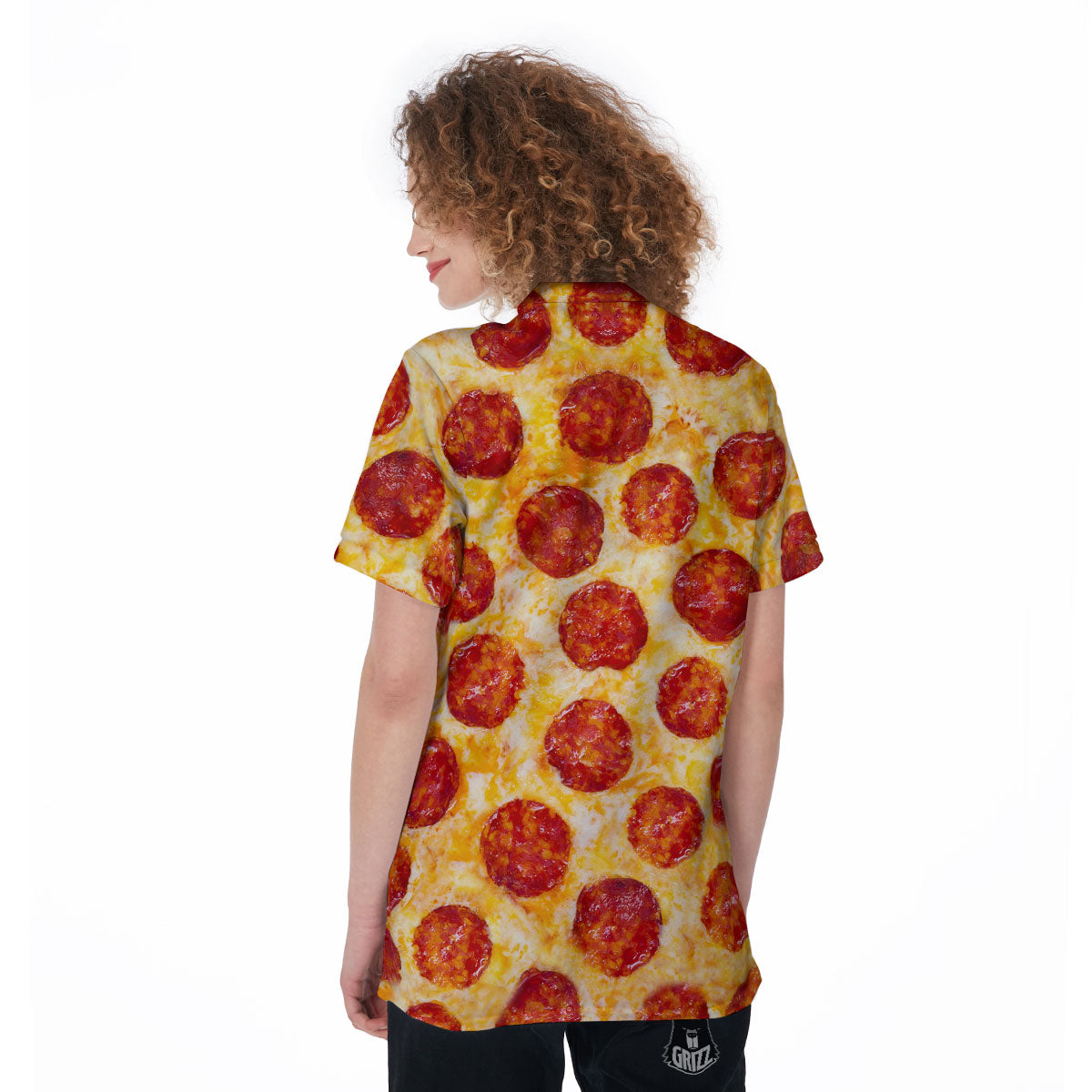 Pizza Pepperoni Print Women's Golf Shirts-grizzshop