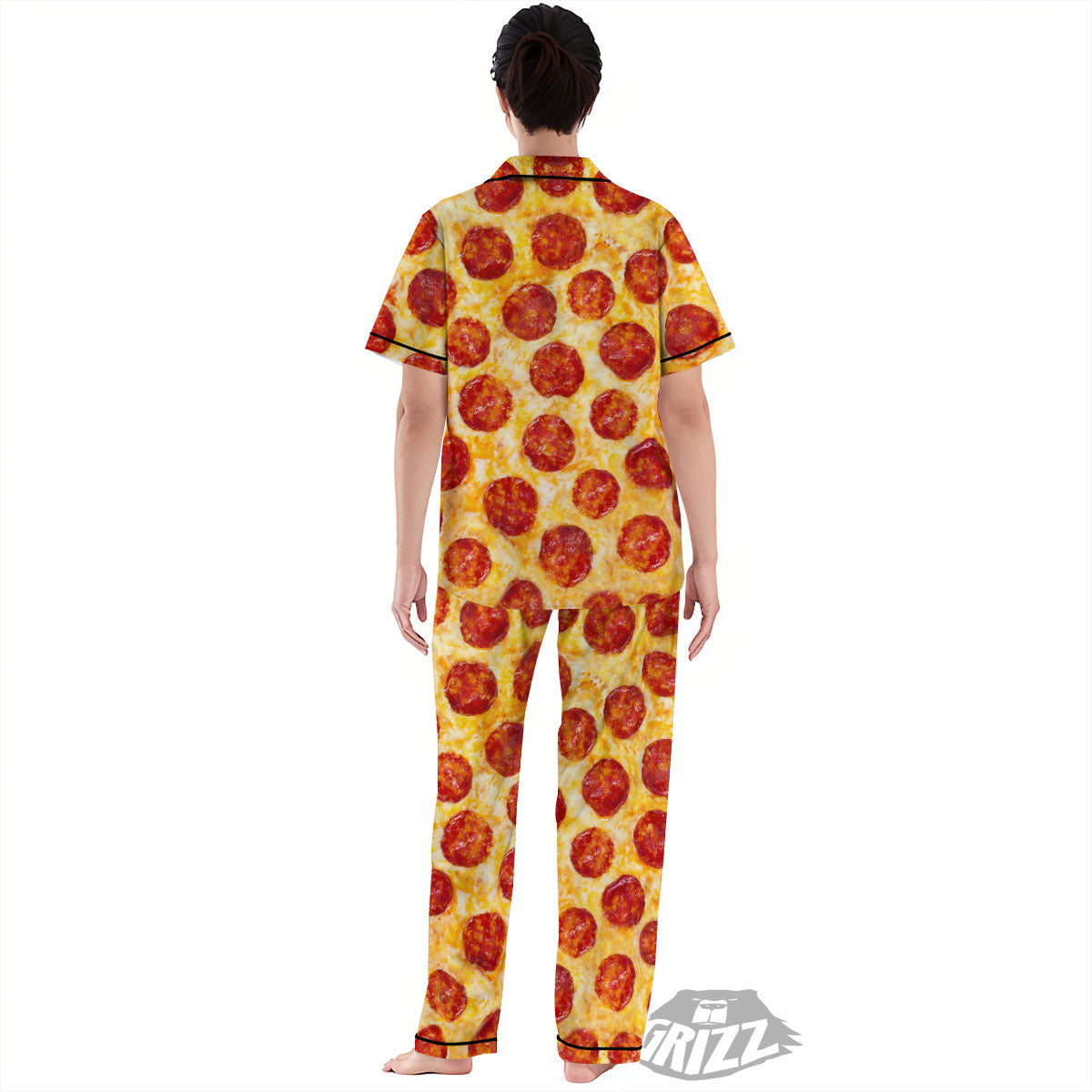 Pizza Pepperoni Print Women's Pajamas Set-grizzshop