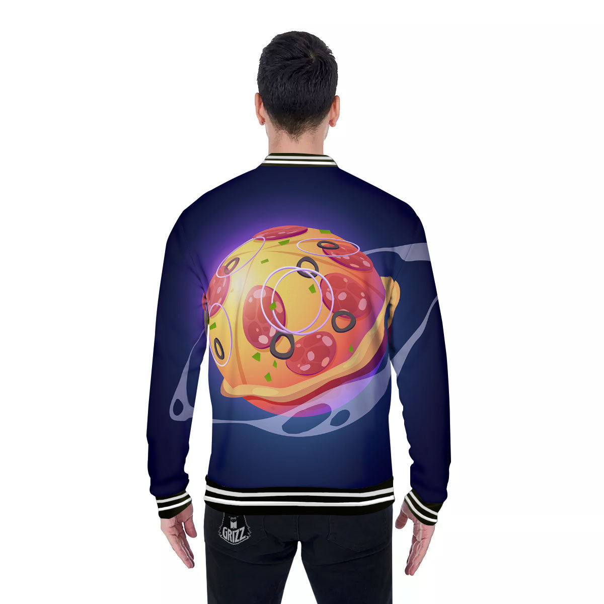 Pizza Planet Print Baseball Jacket-grizzshop