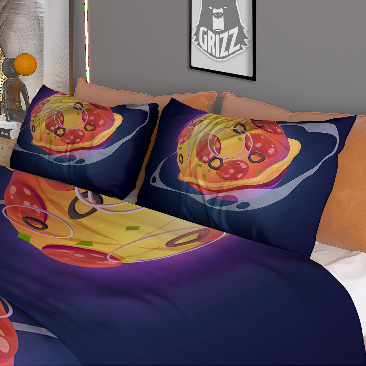 Pizza Planet Print Duvet Cover Bedding Set