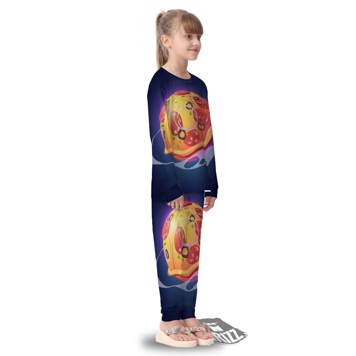 Pizza Planet Print Kid's Pajamas-grizzshop