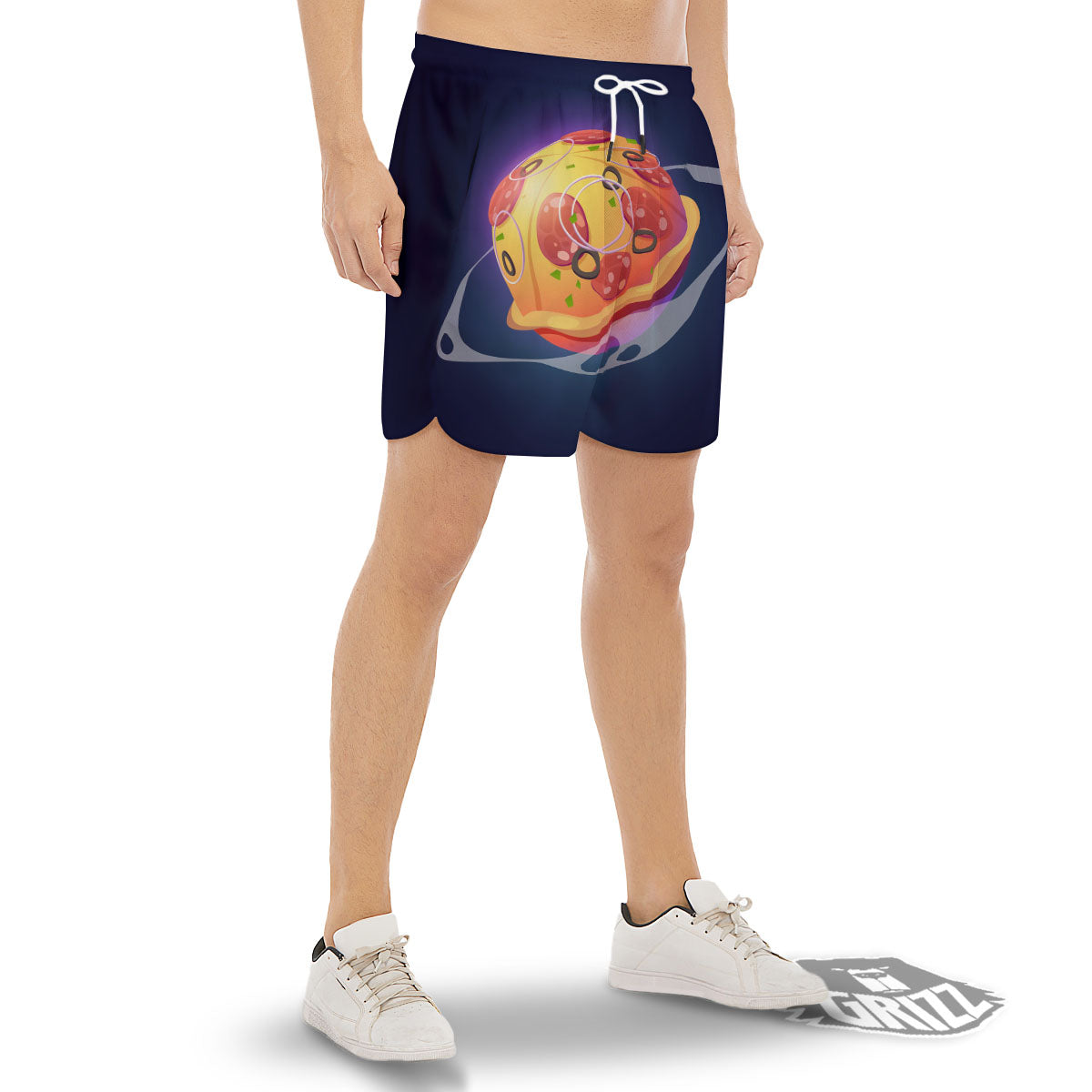 Pizza Planet Print Men's Gym Shorts-grizzshop