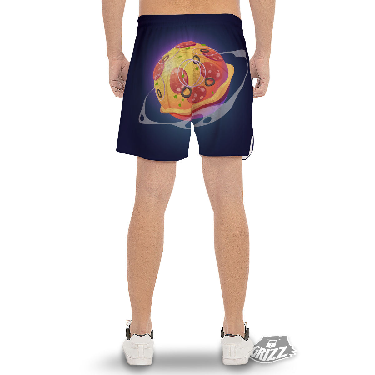 Pizza Planet Print Men's Gym Shorts-grizzshop