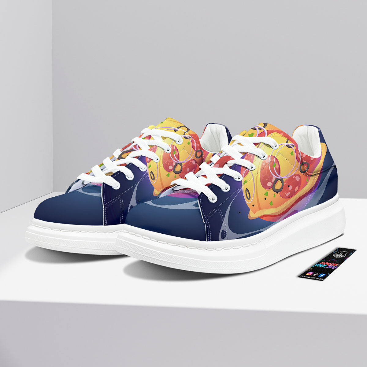 Pizza Planet Print Platform Shoes-grizzshop