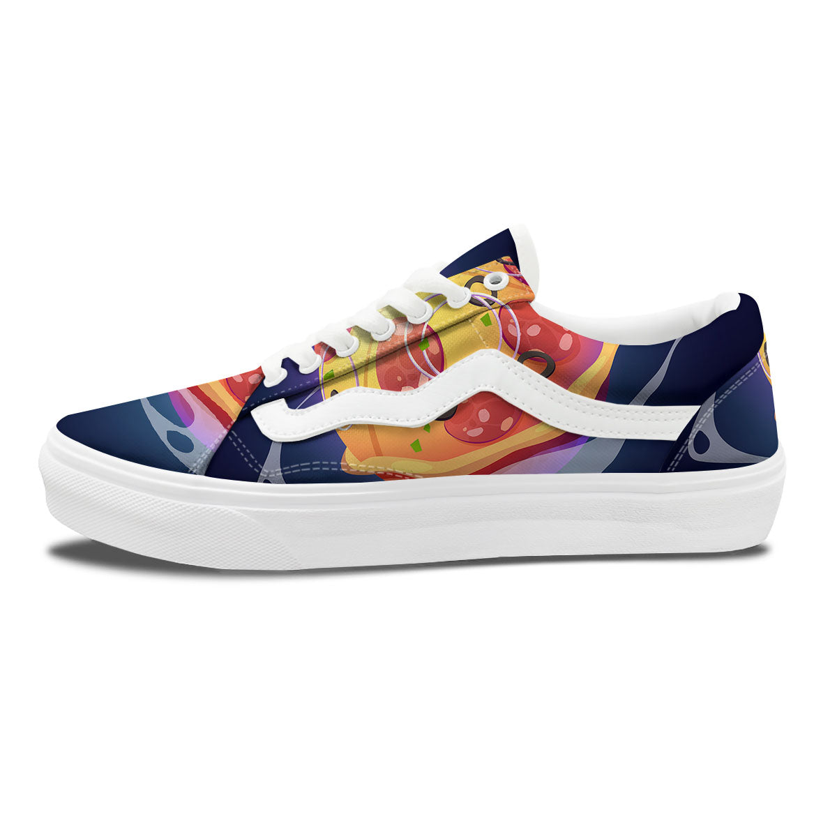 Pizza Planet Print Skate Shoes-grizzshop