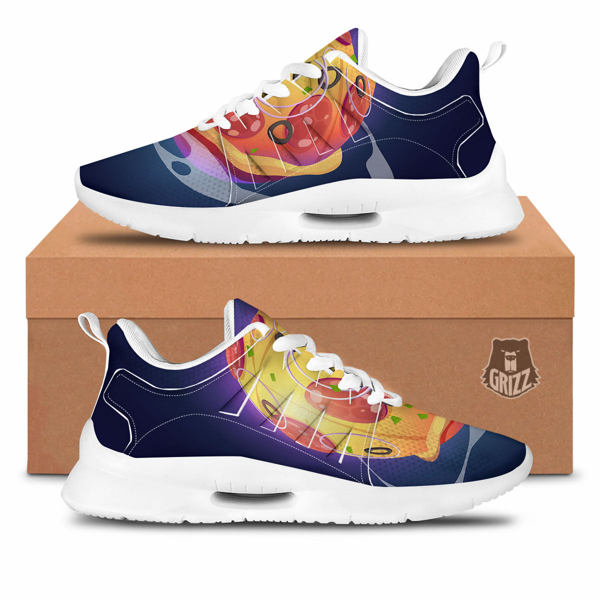 Pizza Planet Print Tennis Shoes-grizzshop