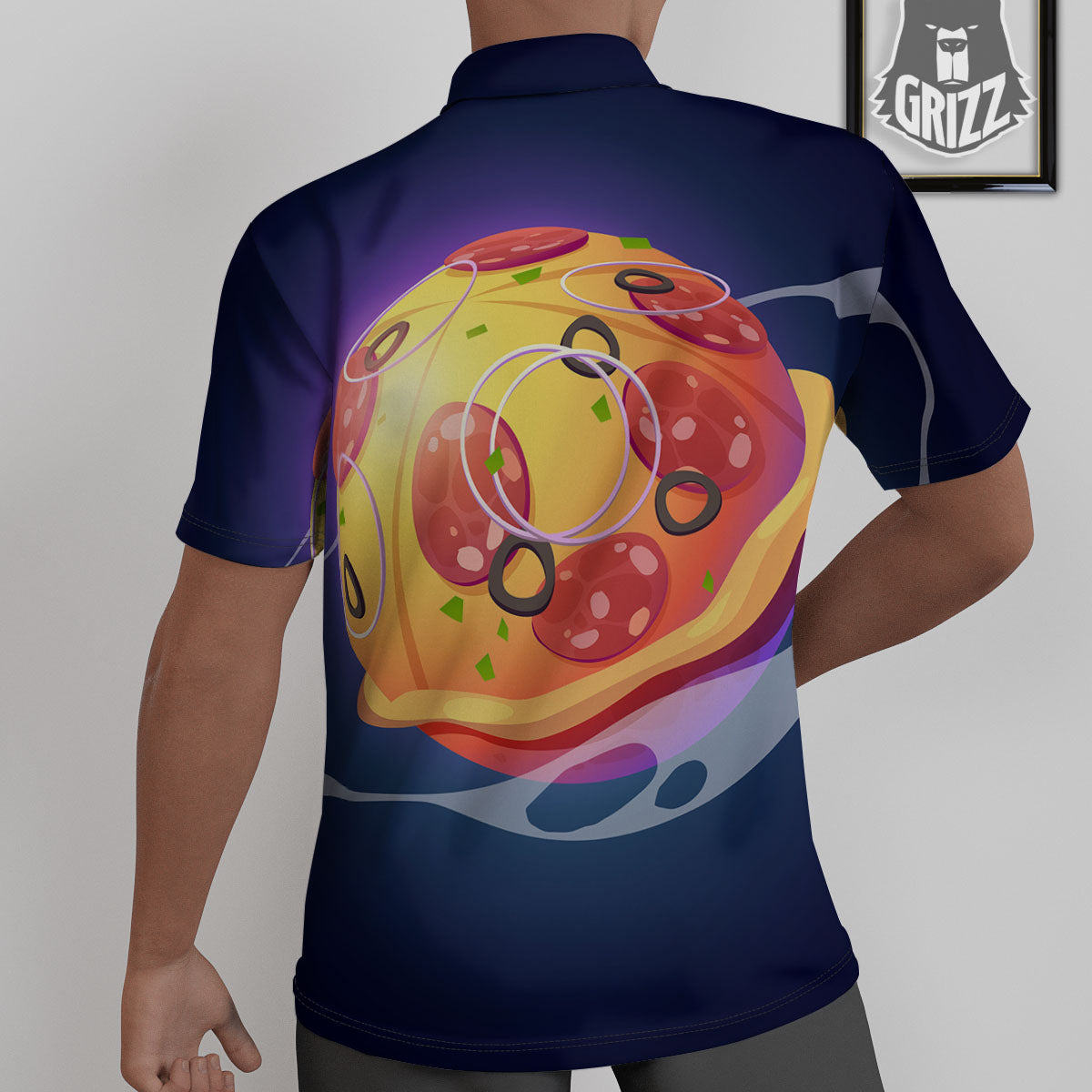 Pizza Planet Print Untucked Shirts-grizzshop