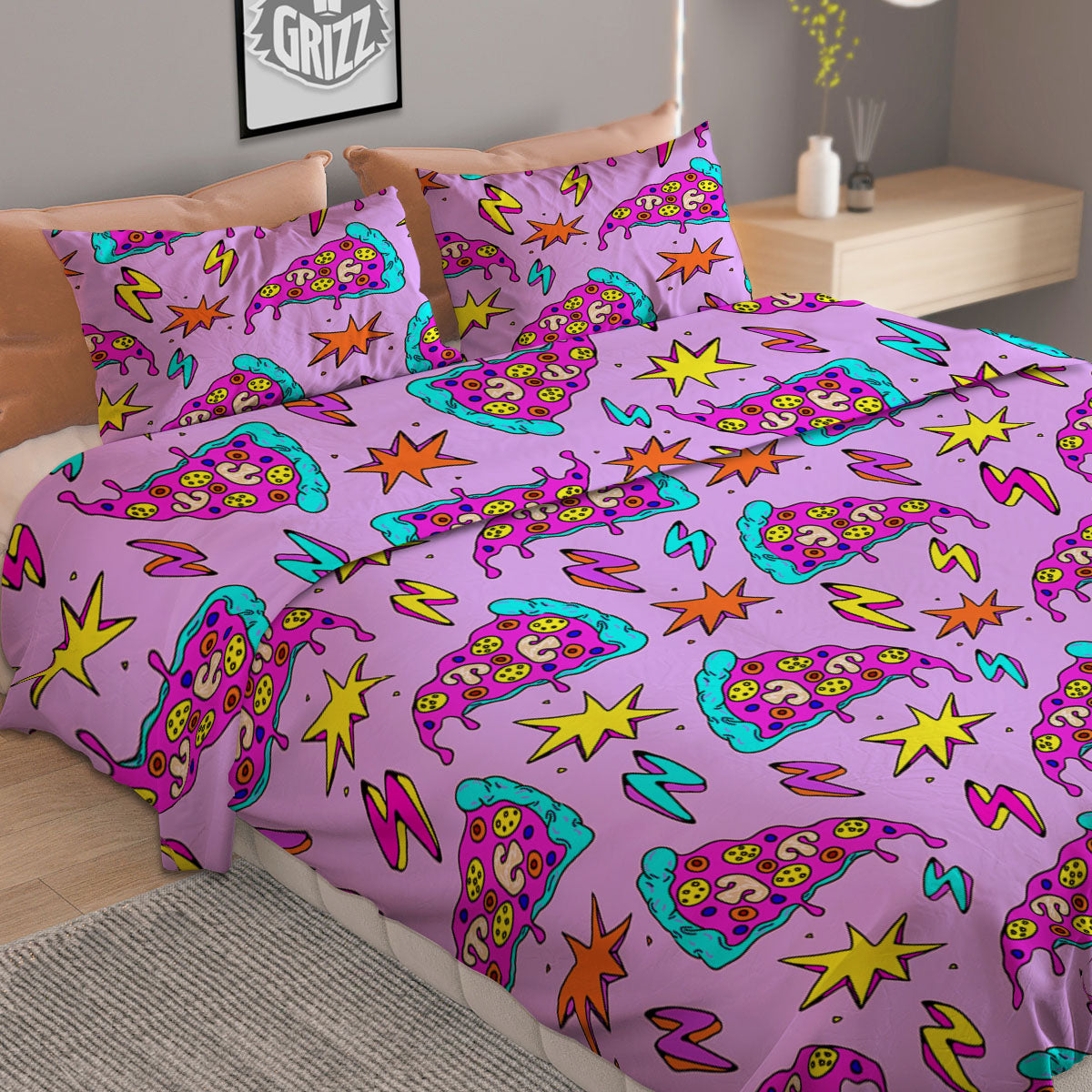 Phase Moon And Sun Print Duvet Cover Bedding Set