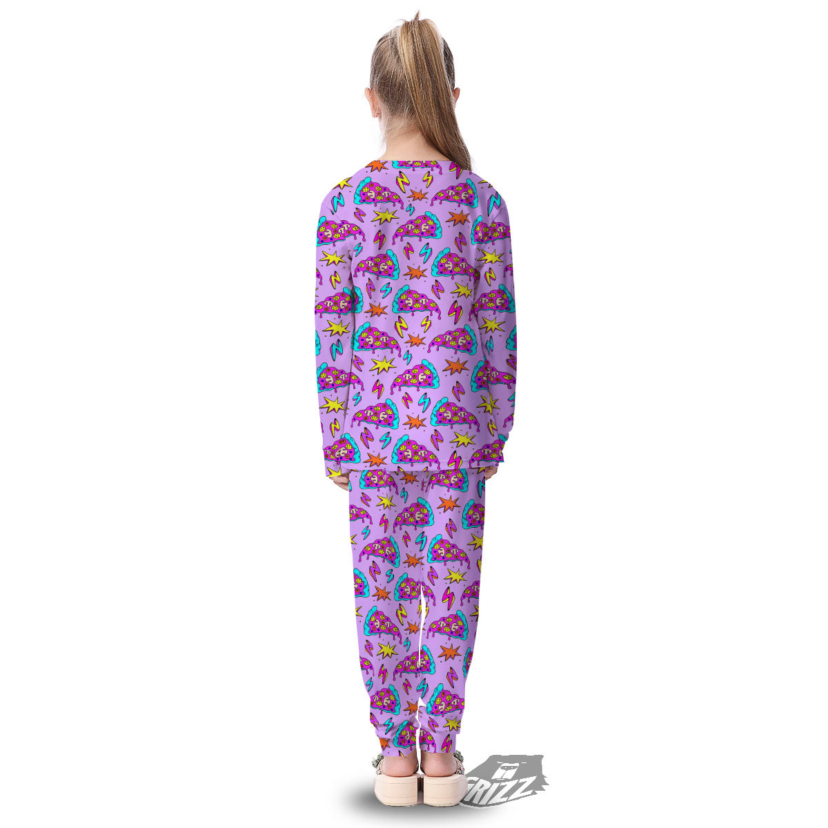 Pizza Psychedelic Print Pattern Kid's Pajamas-grizzshop