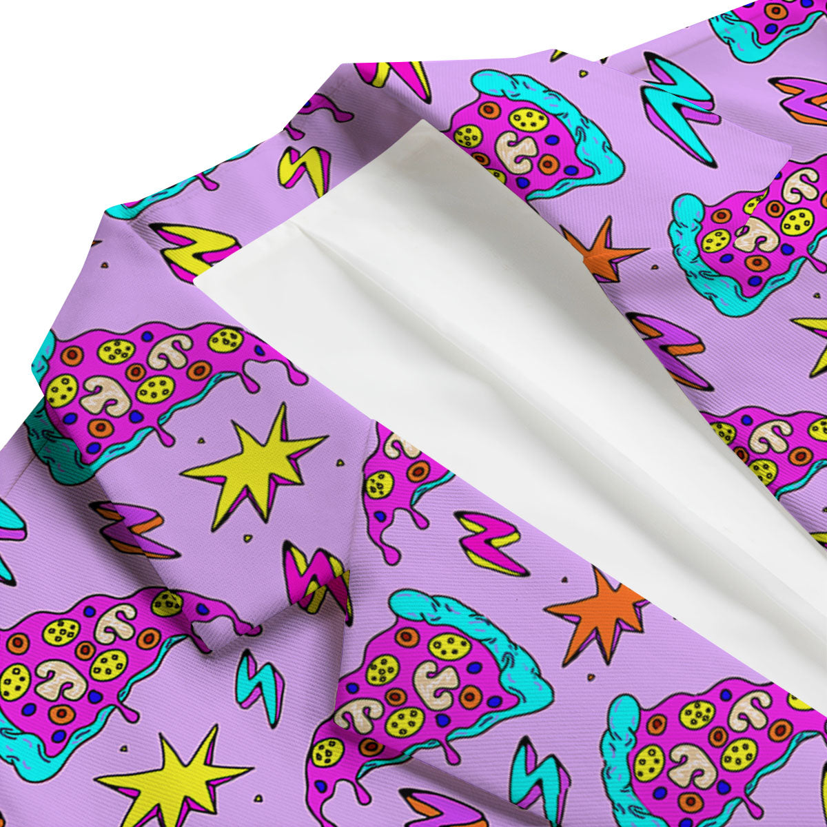 Pizza Psychedelic Print Pattern Men's Blazer-grizzshop