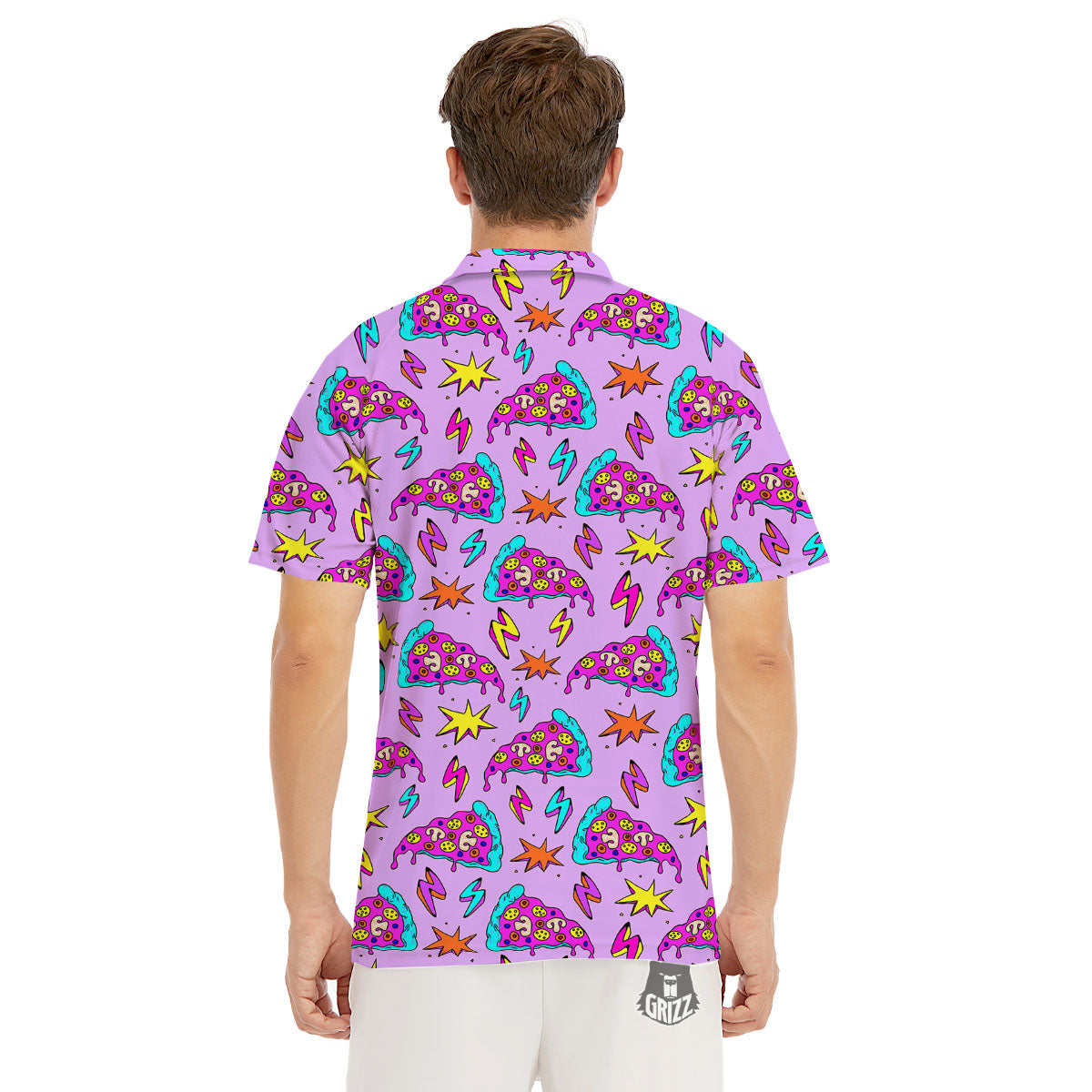 Pizza Psychedelic Print Pattern Men's Golf Shirts-grizzshop
