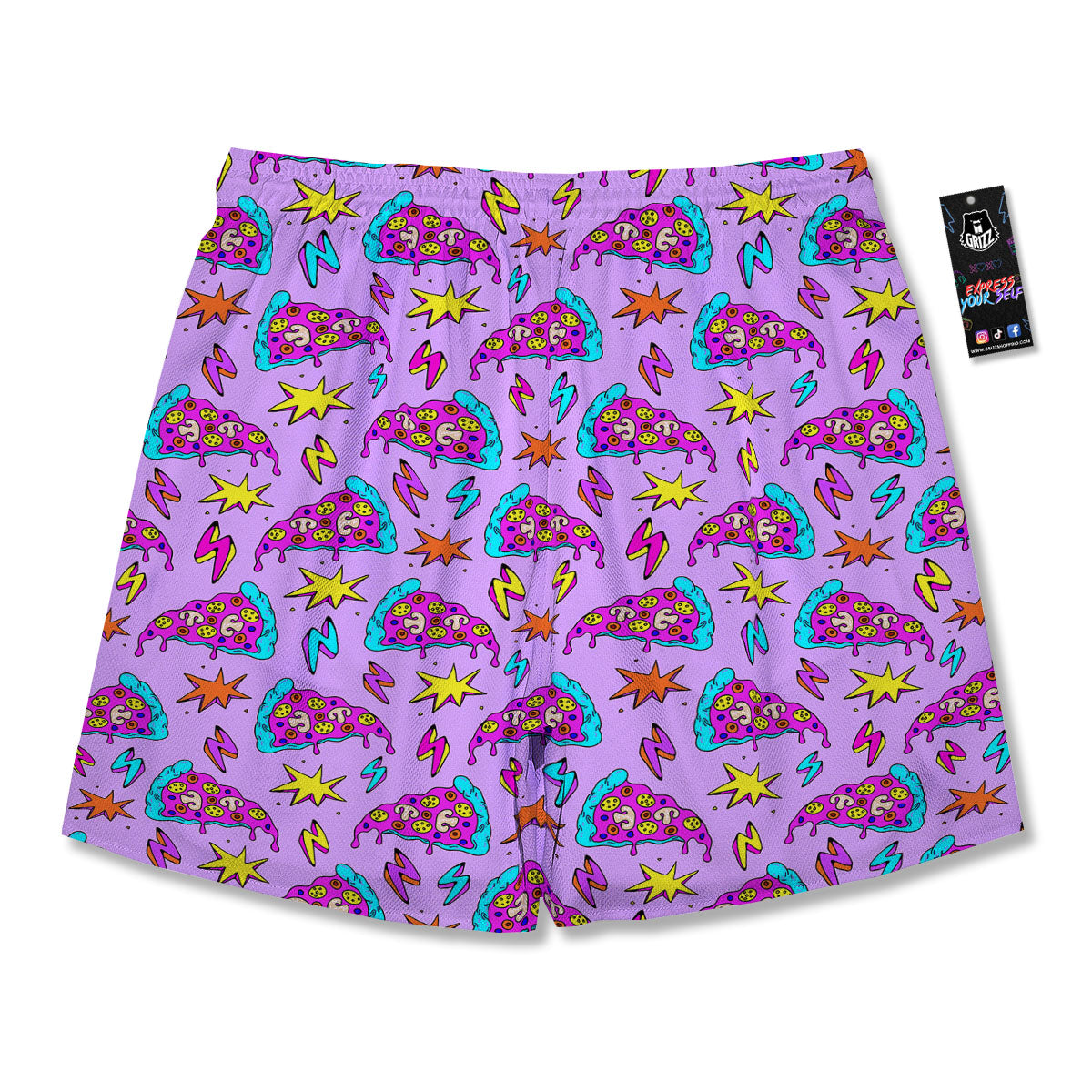 Pizza Psychedelic Print Pattern Men's Running Shorts-grizzshop