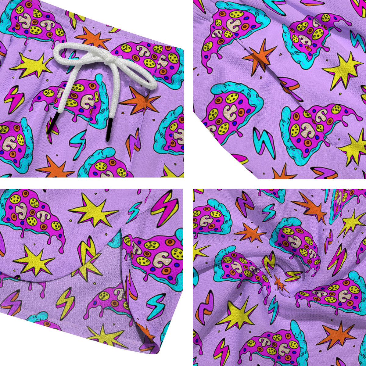 Pizza Psychedelic Print Pattern Men's Running Shorts-grizzshop