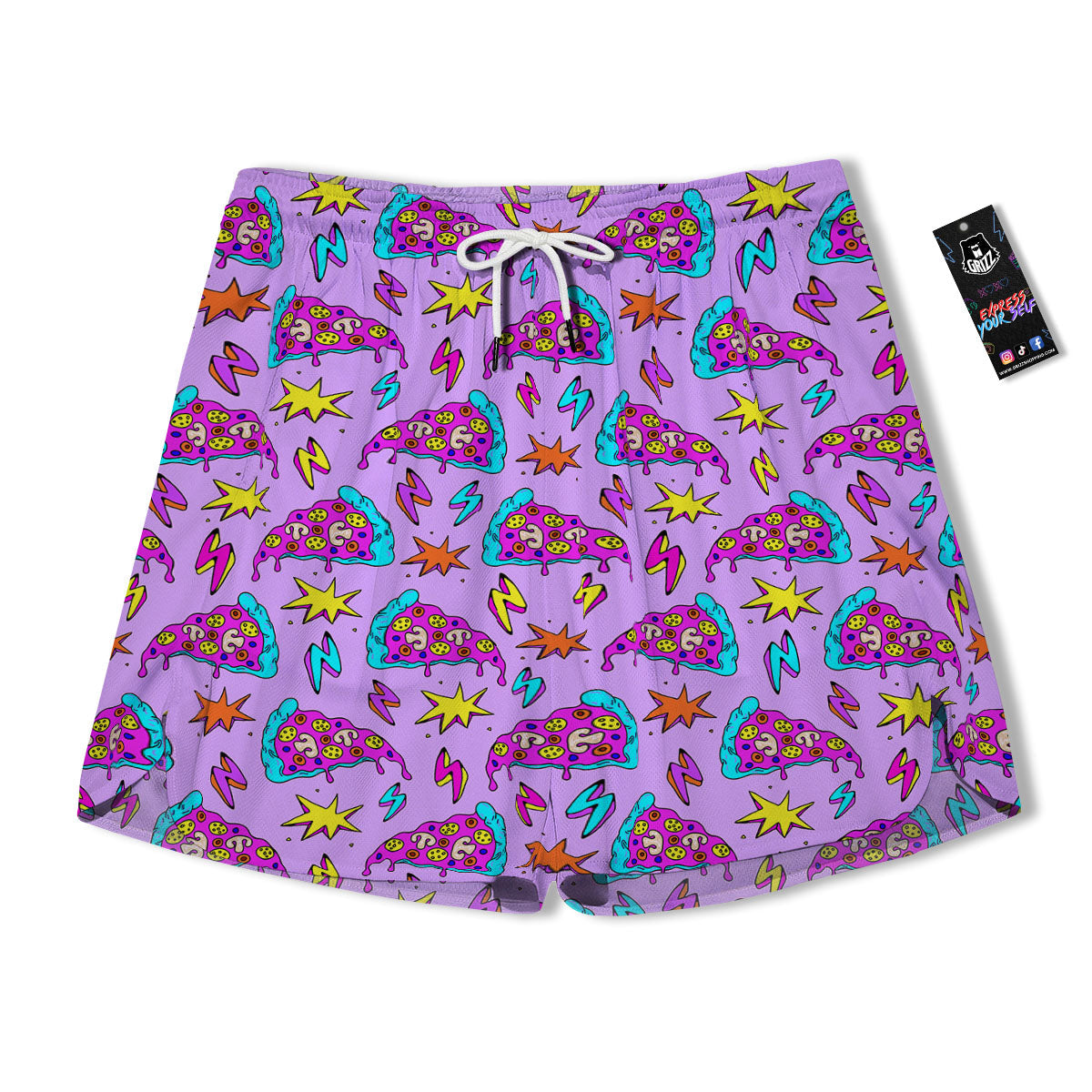 Pizza Psychedelic Print Pattern Men's Running Shorts-grizzshop