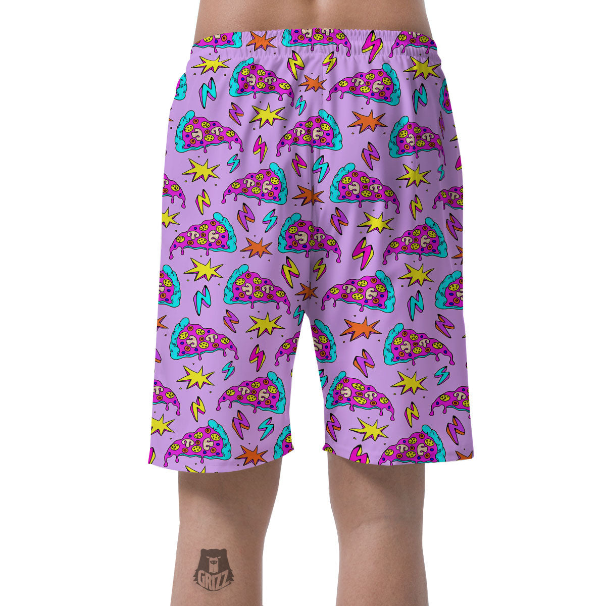 Pizza Psychedelic Print Pattern Men's Shorts-grizzshop