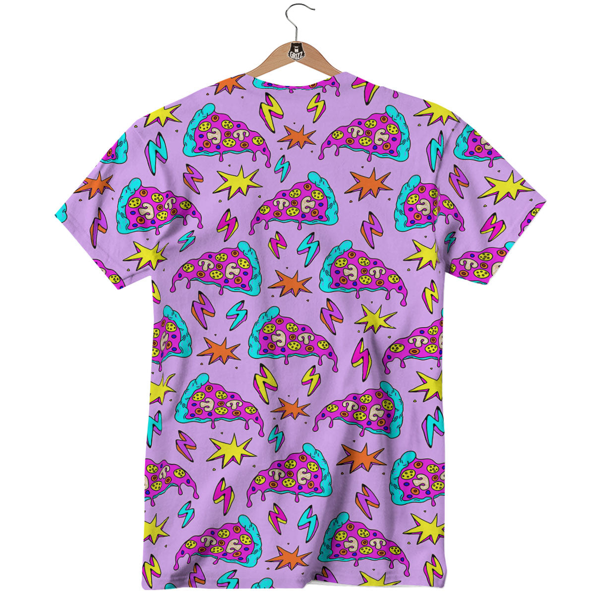 Pizza Psychedelic Print Pattern T-Shirt-grizzshop