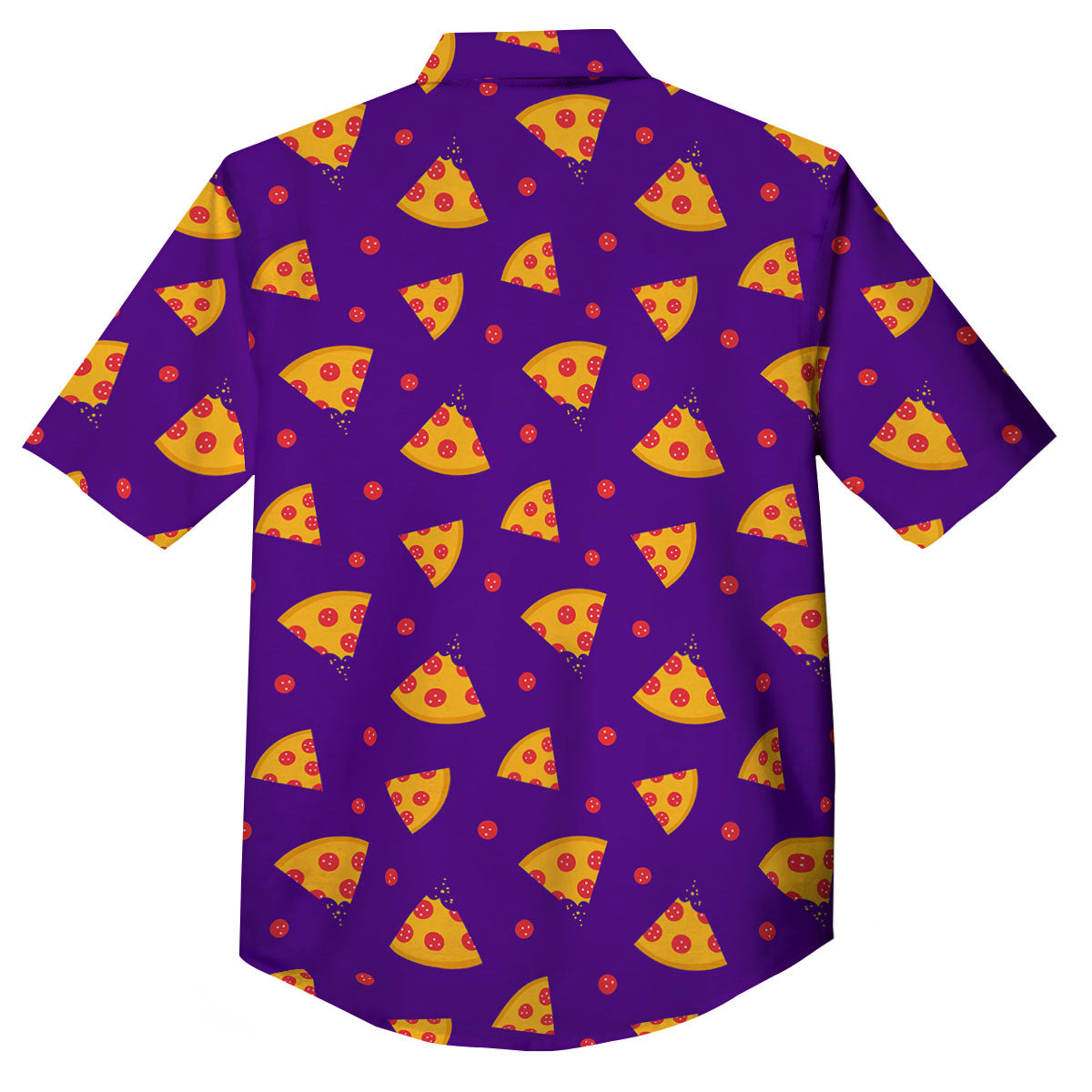 Pizza Purple Print Pattern Button Up Shirt-grizzshop