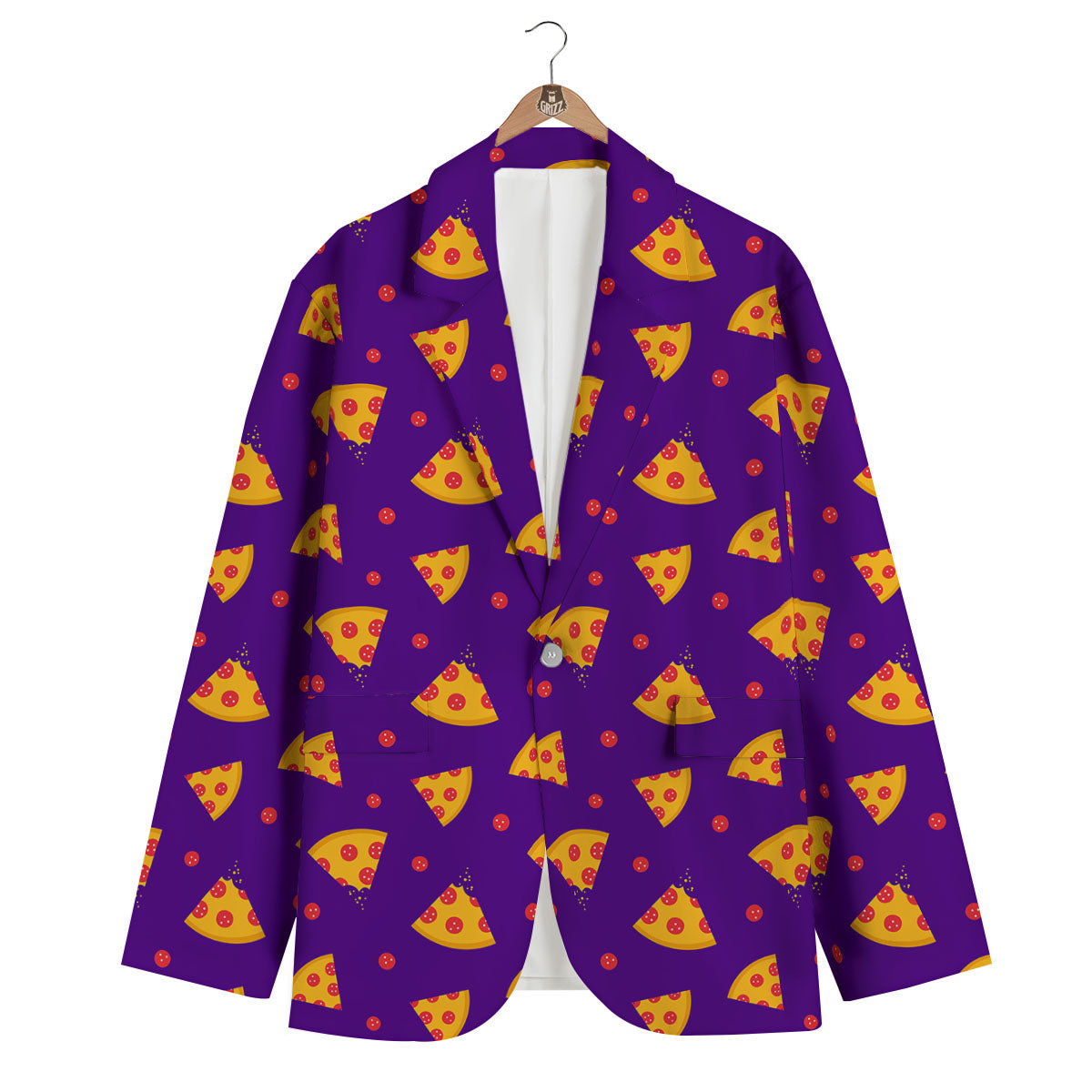 Pizza Purple Print Pattern Men's Blazer-grizzshop