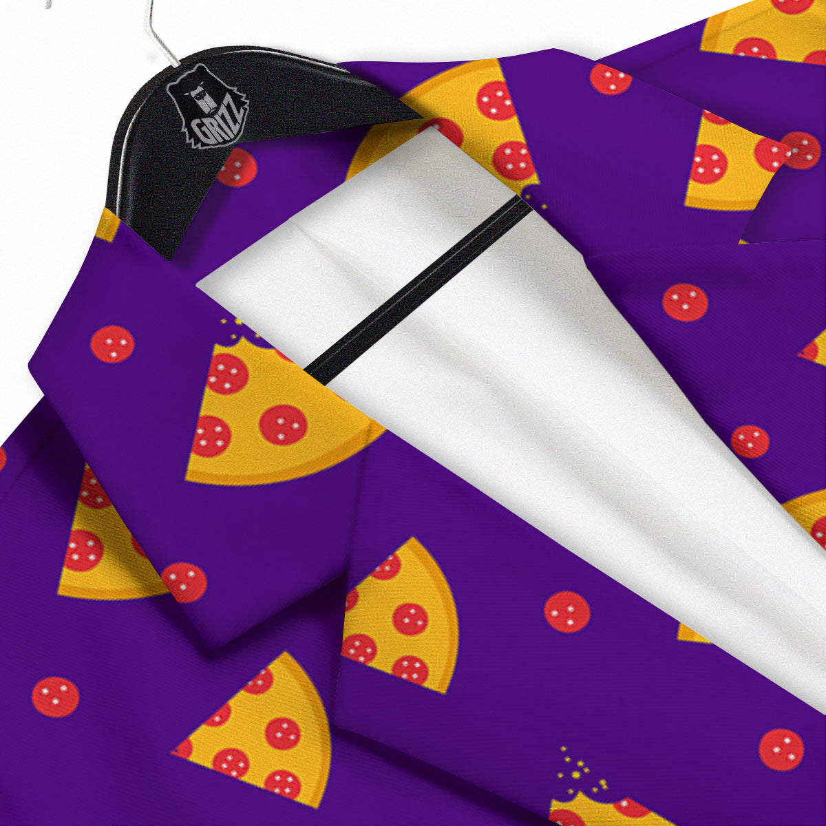 Pizza Purple Print Pattern Men's Sport Coat-grizzshop