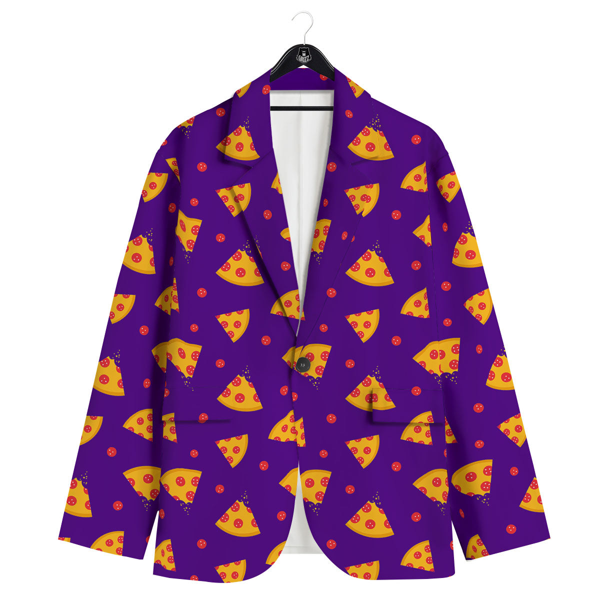 Pizza Purple Print Pattern Men's Sport Coat-grizzshop