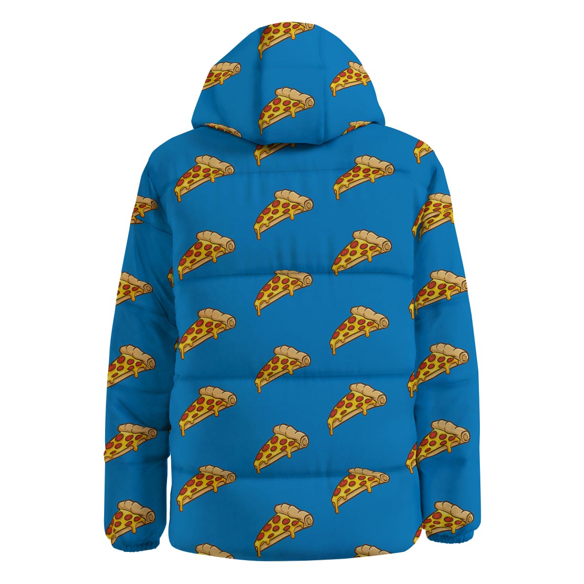 Pizza Teal Print Pattern Down Jacket-grizzshop