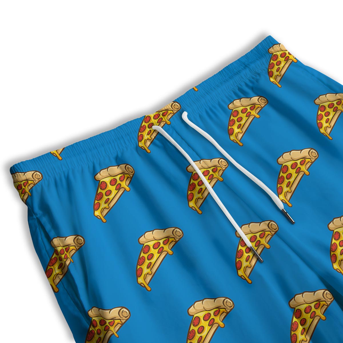 Pizza Teal Print Pattern Men's Athletic Shorts