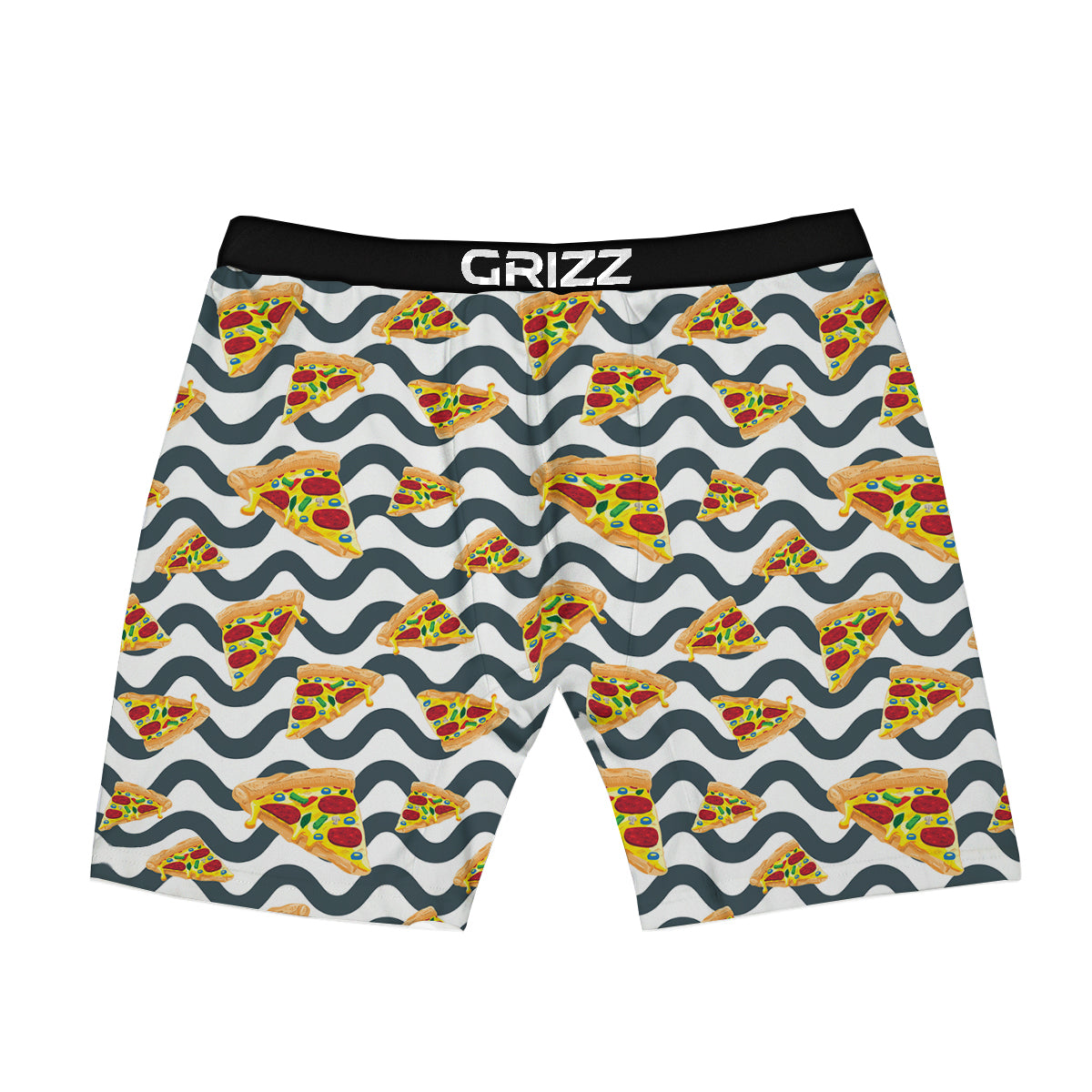 Pizza Zigzag Print Pattern Boxer Briefs-grizzshop