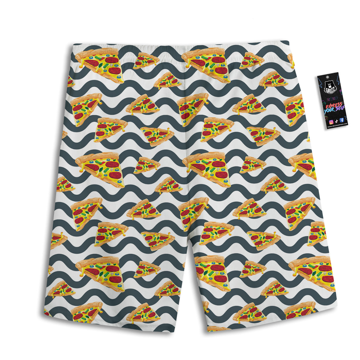 Pizza Zigzag Print Pattern Men's Athletic Shorts