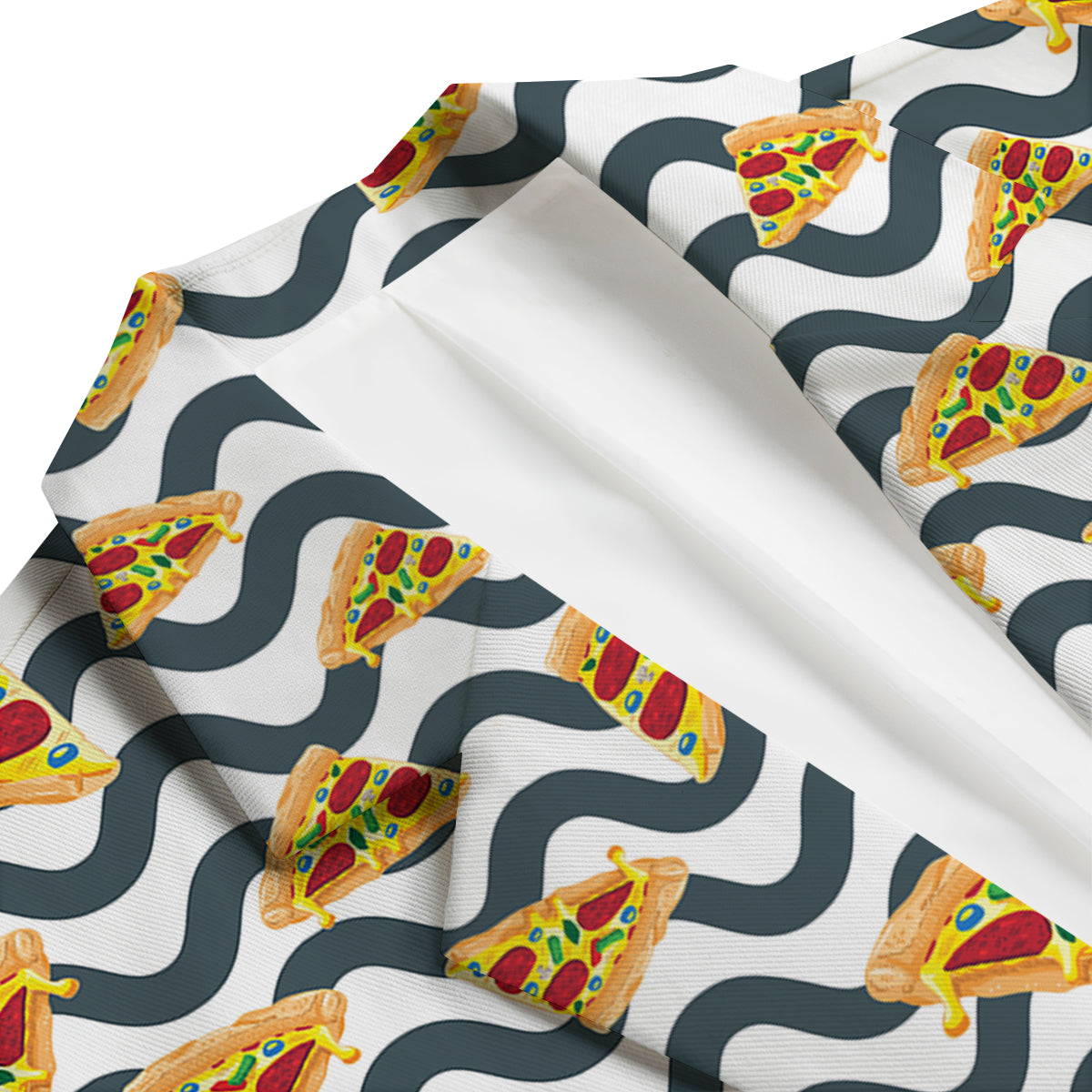 Pizza Zigzag Print Pattern Men's Blazer-grizzshop