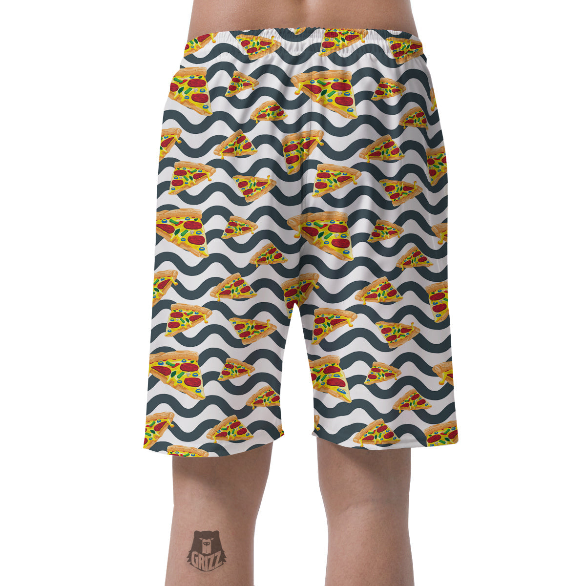 Pizza Zigzag Print Pattern Men's Shorts-grizzshop