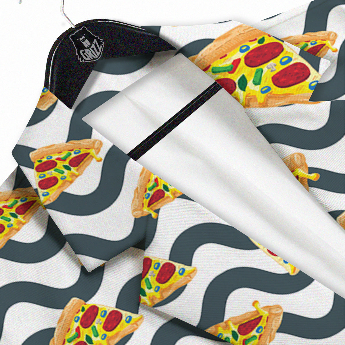 Pizza Zigzag Print Pattern Men's Sport Coat-grizzshop