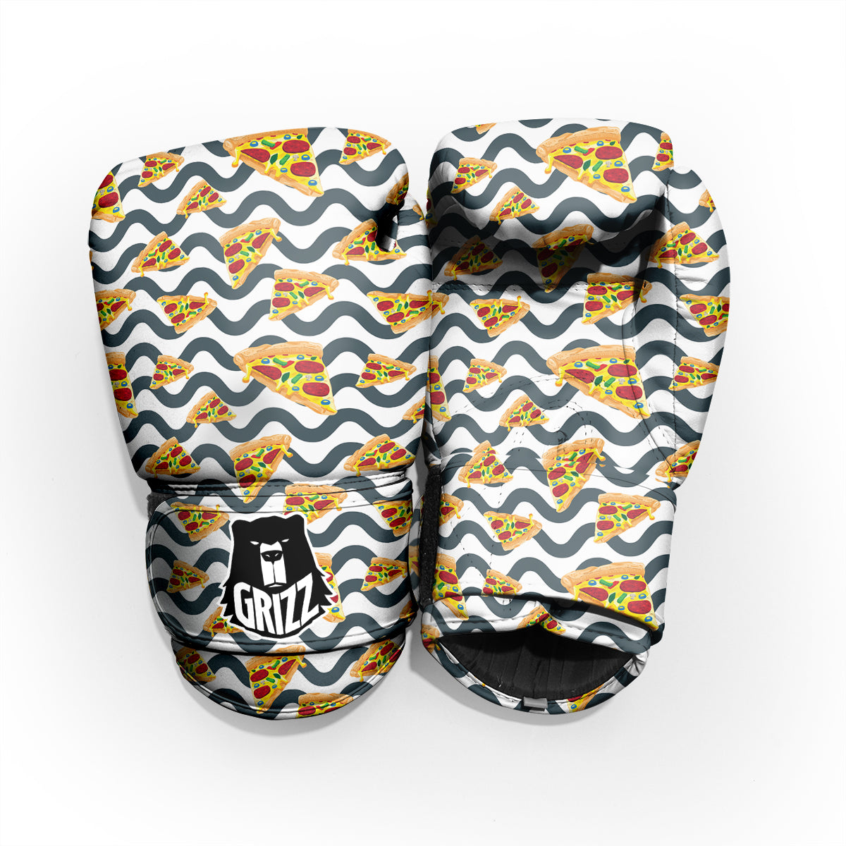 Pizza Zigzag Print Pattern Pro Boxing Glove