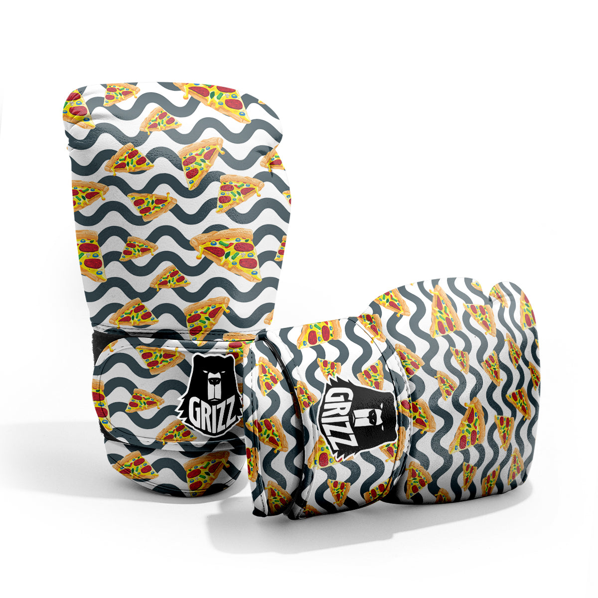Pizza Zigzag Print Pattern Sparring Gloves-grizzshop