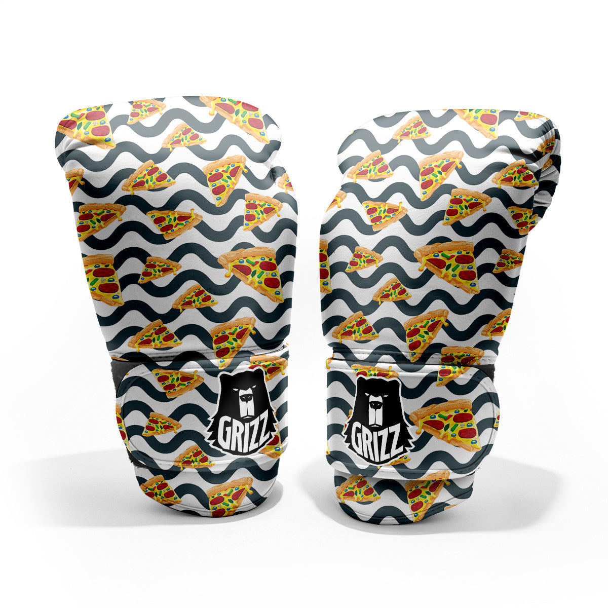 Pizza Zigzag Print Pattern Sparring Gloves-grizzshop
