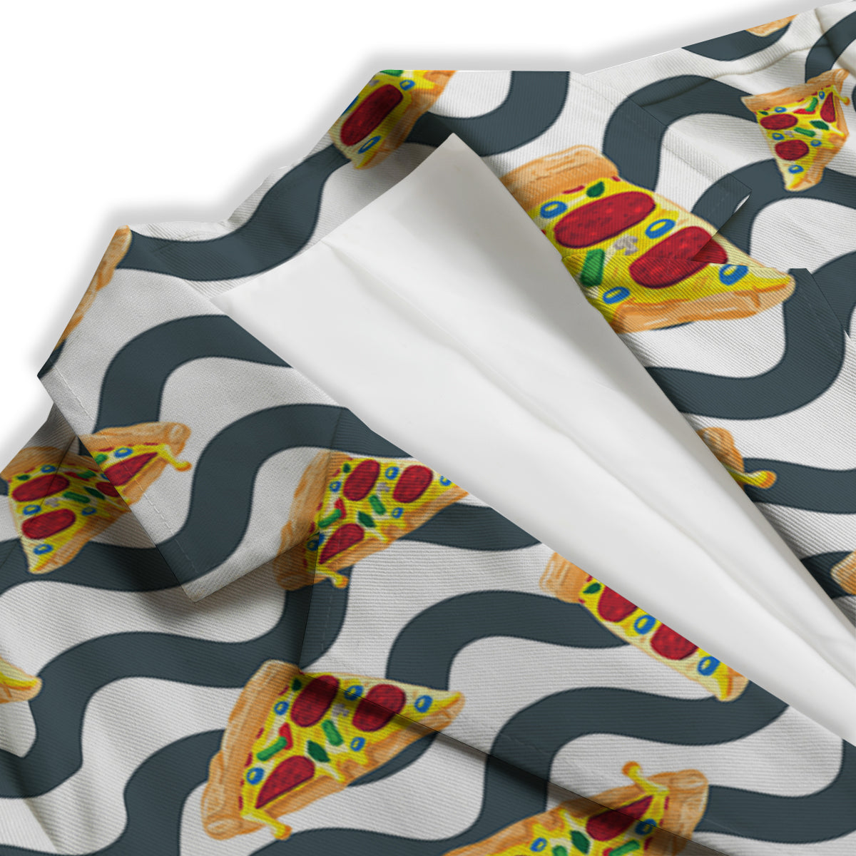 Pizza Zigzag Print Pattern Women's Blazer-grizzshop