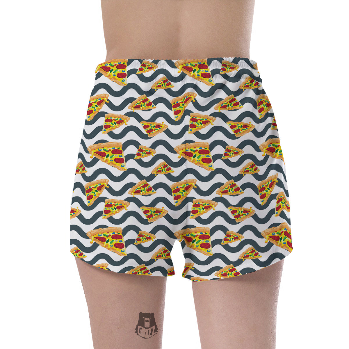 Pizza Zigzag Print Pattern Women's Shorts-grizzshop