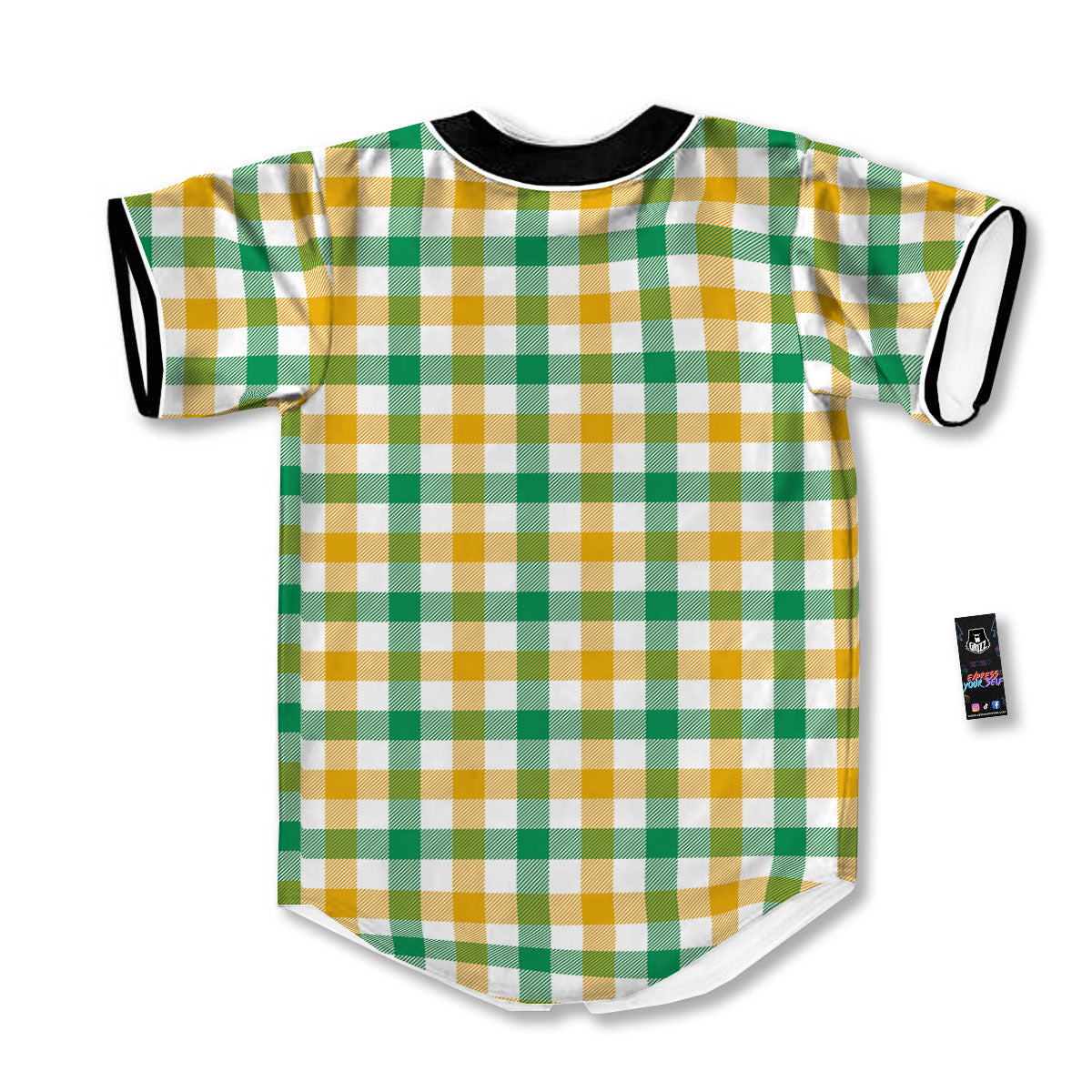 Plaid Irish Buffalo Print Pattern Baseball Jersey-grizzshop
