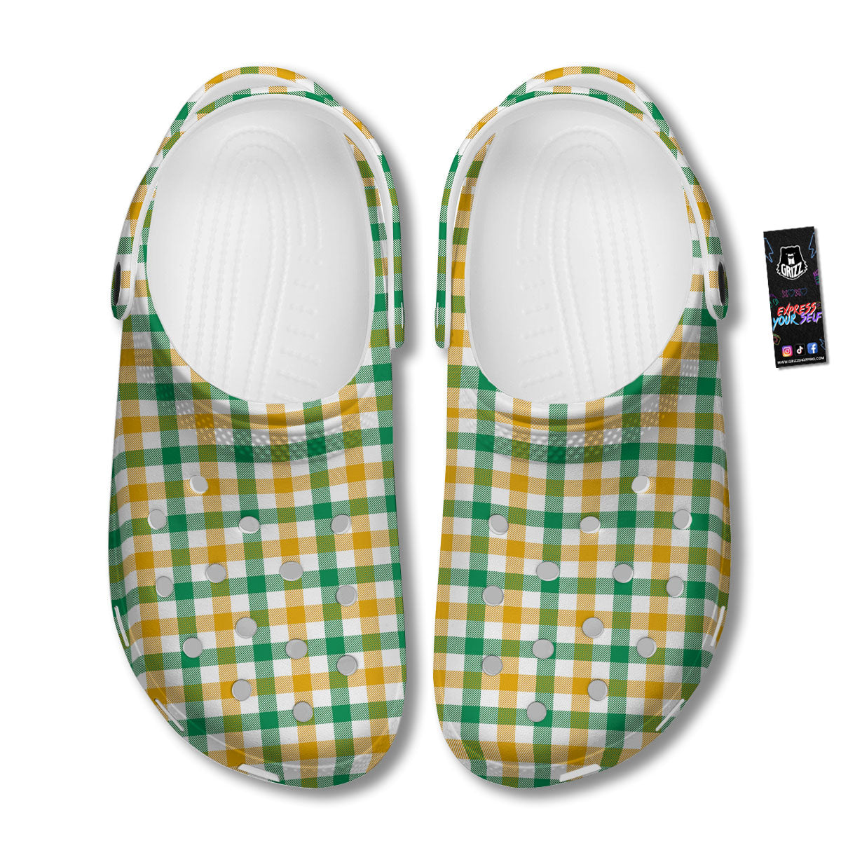 Plaid Irish Buffalo Print Pattern Clog-grizzshop