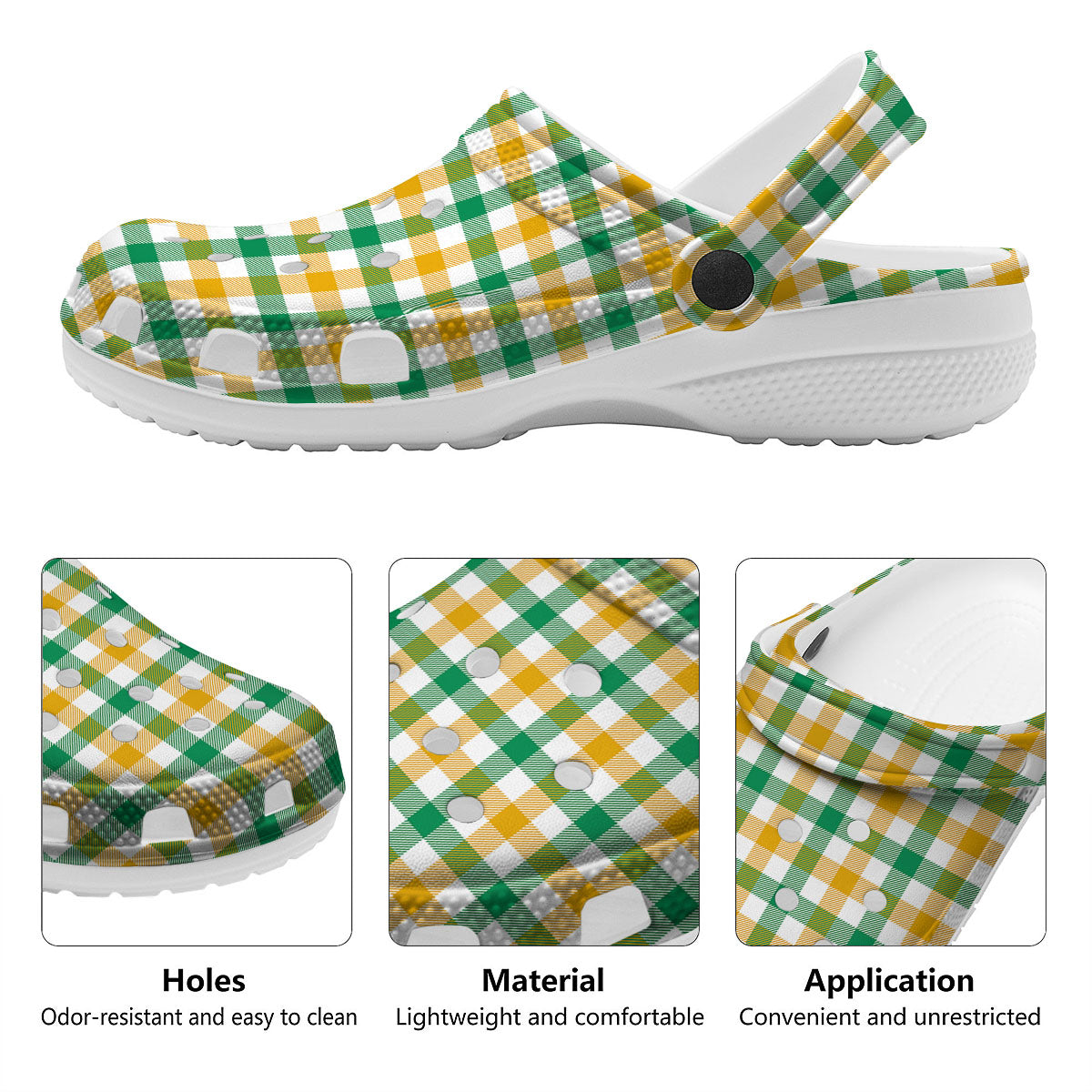Plaid Irish Buffalo Print Pattern Clog-grizzshop