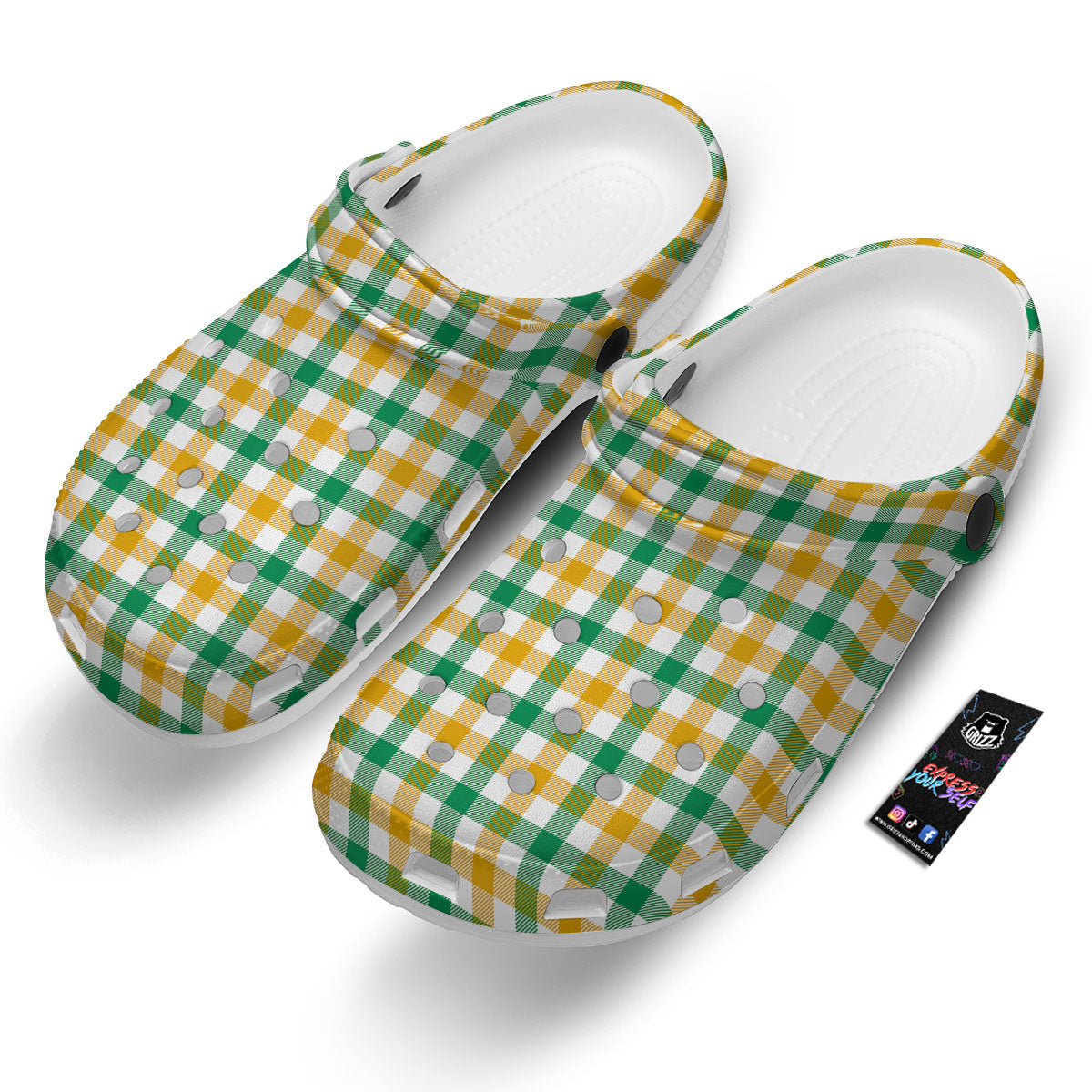 Plaid Irish Buffalo Print Pattern Clog-grizzshop