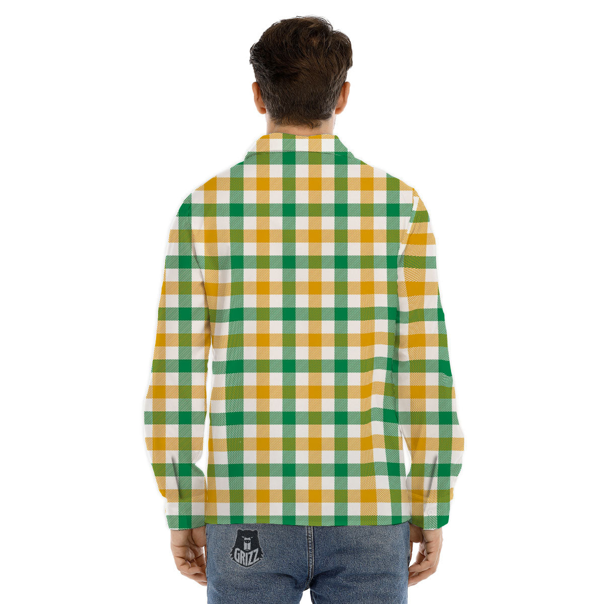 Plaid Irish Buffalo Print Pattern Men's Dress Shirts-grizzshop