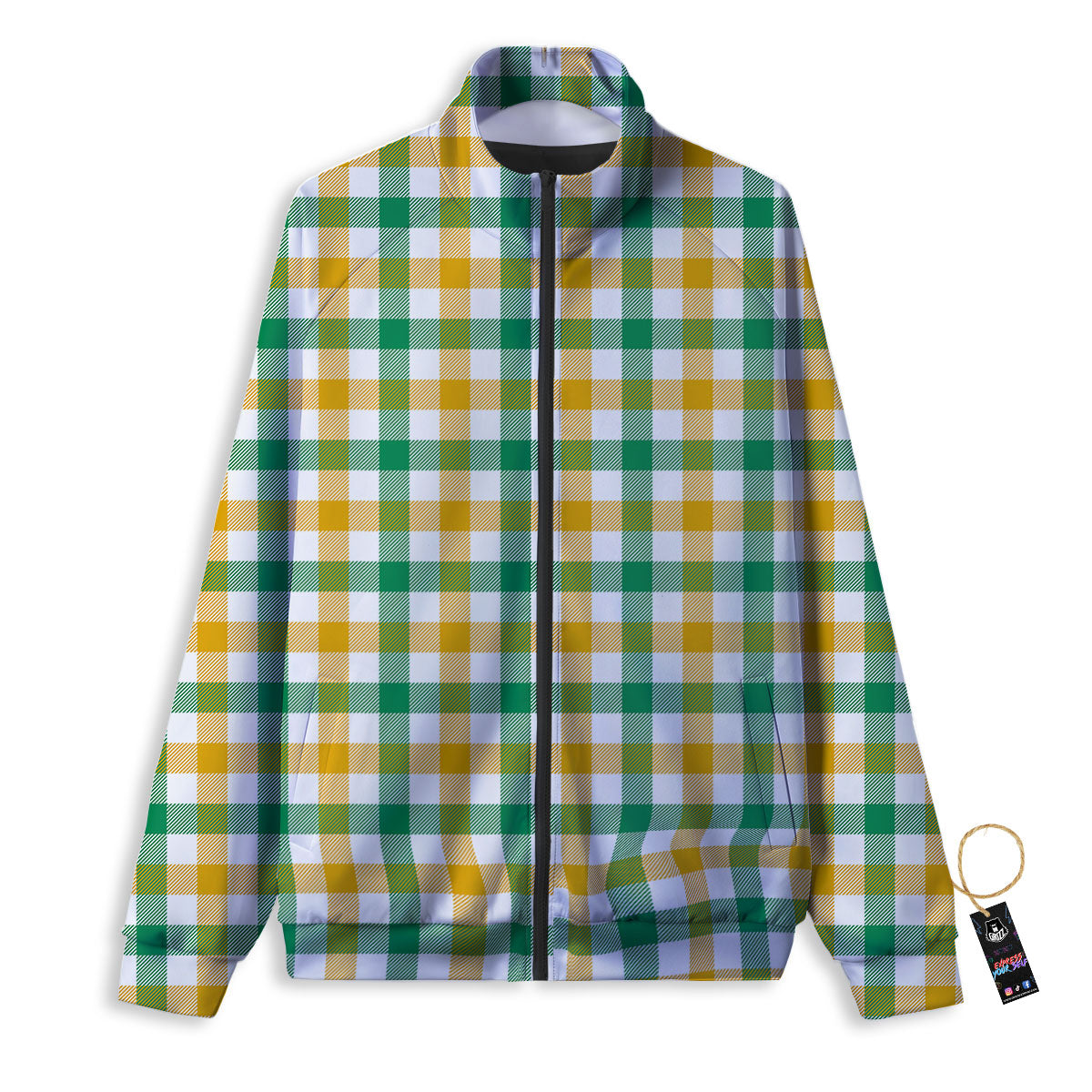 Plaid Irish Buffalo Print Pattern Track Jacket-grizzshop